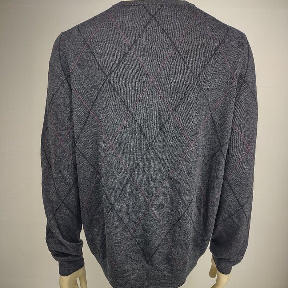 NWT Jos. A. Bank Traveler gray 100% Merino Wool V-Neck sweater mens XXL 2XL - Picture 6 of 8